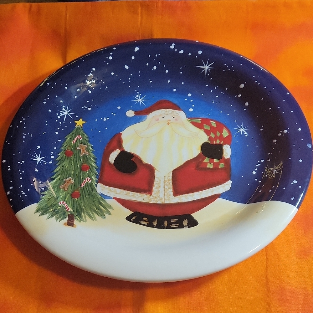 Certified International Santaball Santa Christmas Dinner Plate Becca Barton